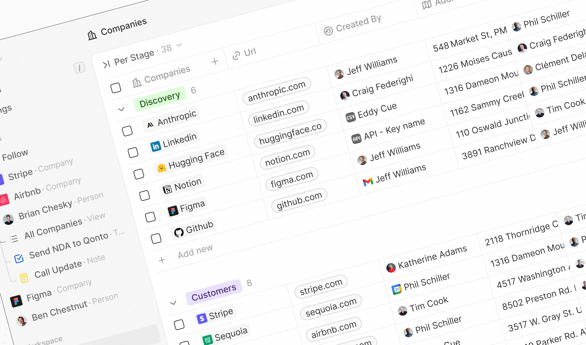 Interface CRM de gestion client optimisée pour la conversion